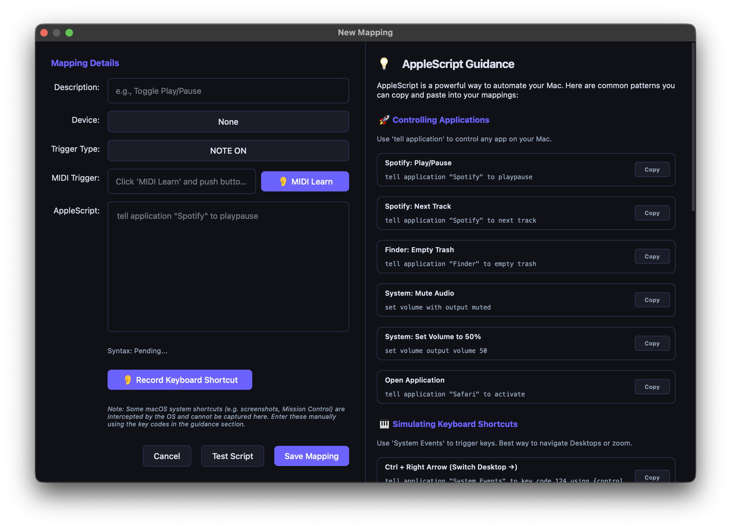 MIDItoAppleScript Screenshot 3